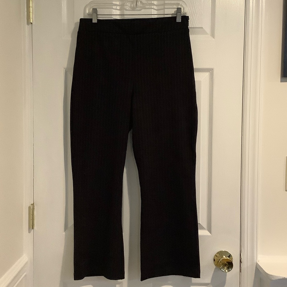 SANCTUARY X ANTHROPOLOGIE Black Pinstriped Crop Career Minimalist Fall Pants L
